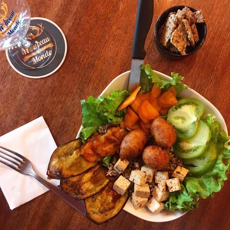 Au nouveau monde brasserie pub vegan vegetal bio bordeaux poke bowl