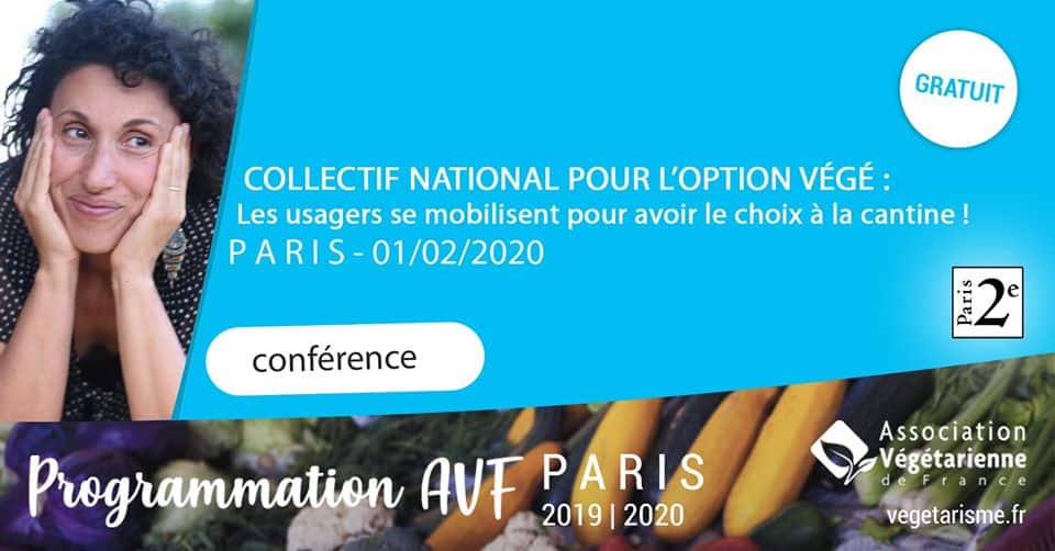 Conférence «Collectif national pour l'option végé à la cantine!» à Paris 1