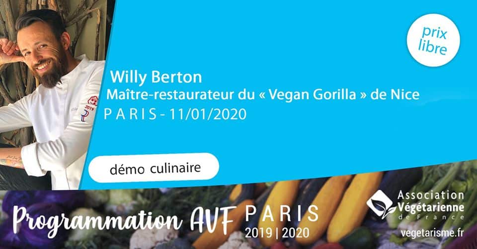 Démo culinaire Willy Berton, maître‐restaurateur, Vegan Gorilla - Paris 1